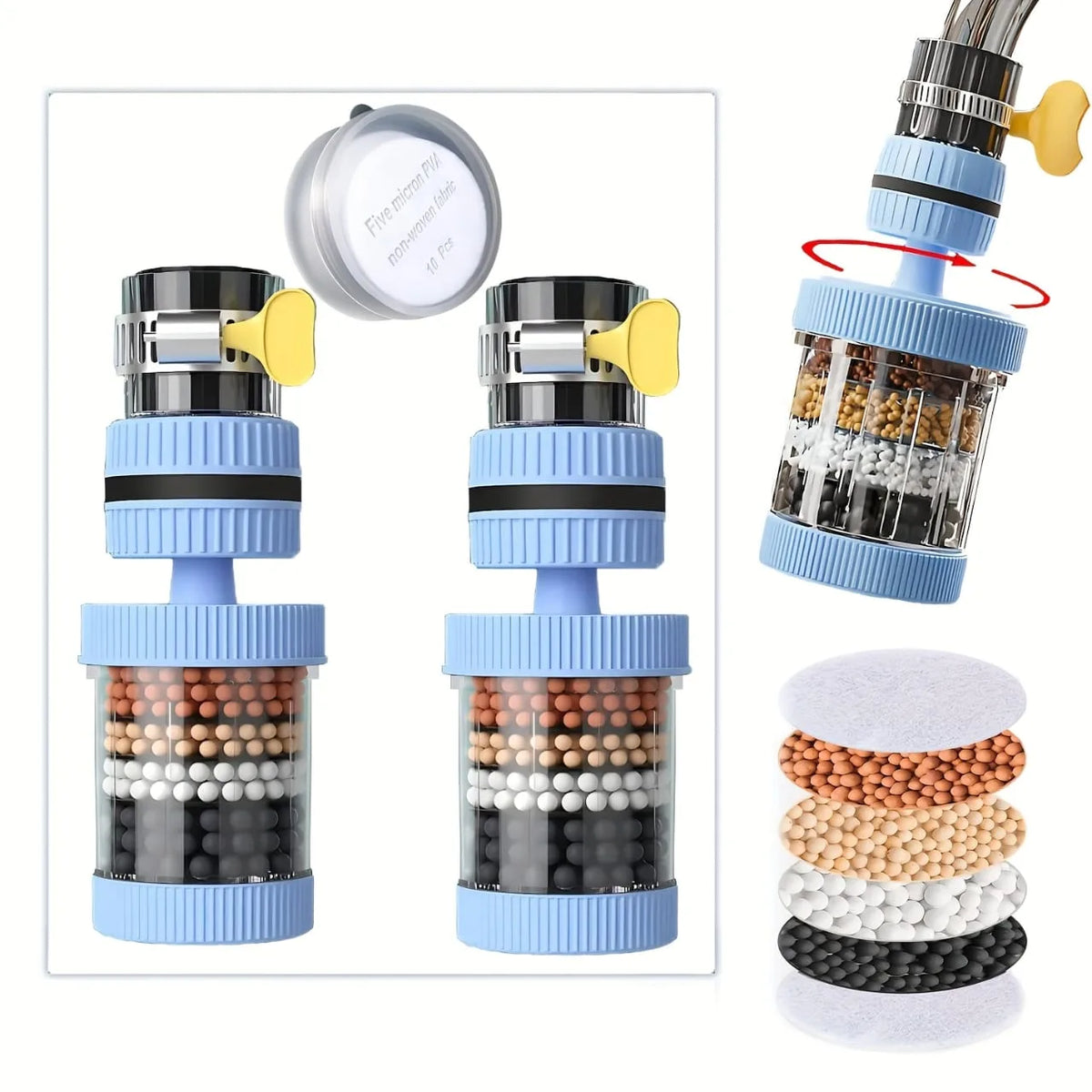 6 layers Water Filter Tap Purifier (360° রোটেটেবল )