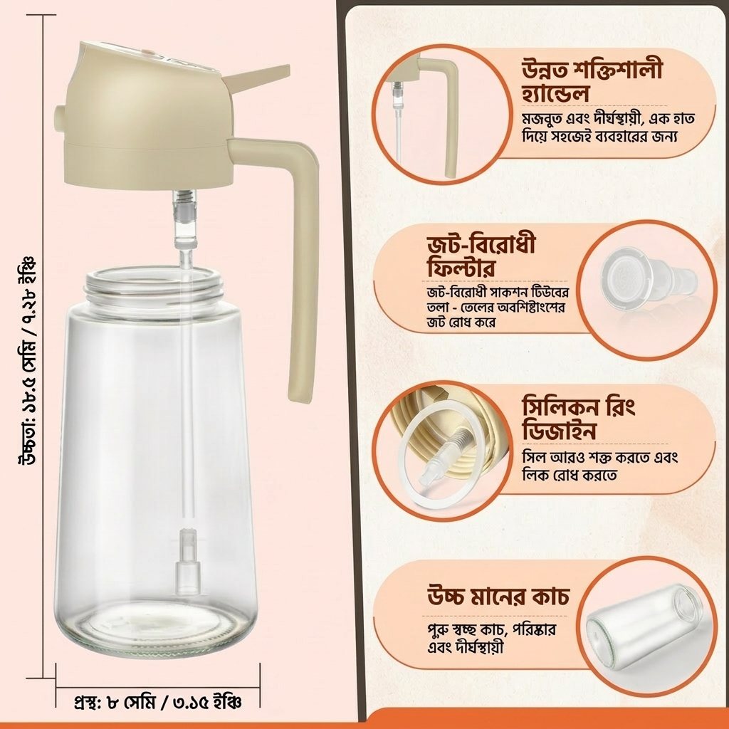 2-in-1 Oil Sprayer & Dispenser Bottle