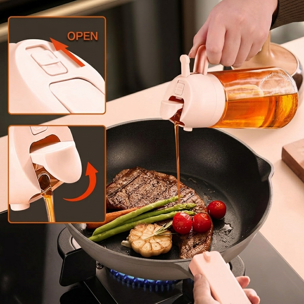 2-in-1 Oil Sprayer & Dispenser Bottle