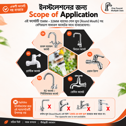 6 layers Water Filter Tap Purifier (360° রোটেটেবল )