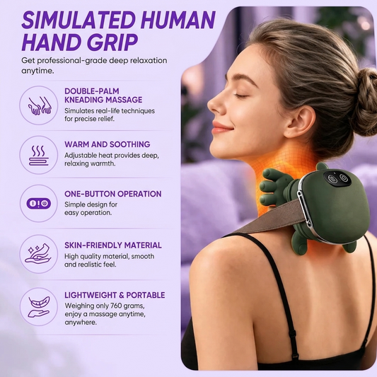 360° Heated Neck Massager | Simulated Human Hand Grip